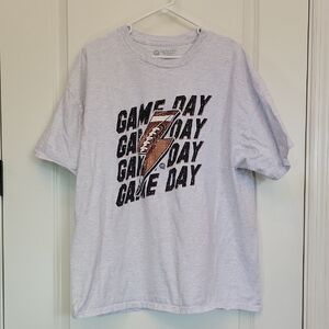 Women 2XL Gray Game Day Short Sleeve T-Shirt By Girlie Girl Originals